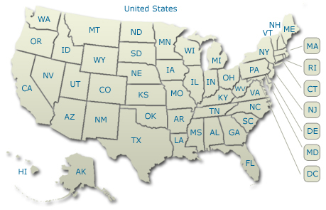 Map of The United States