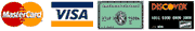 Credit Card Logos - MasterCard, Visa, American Express, Discover