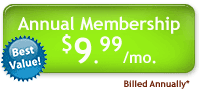 Greatest Value - Annual Membership - $9.99/Month *Billed Annually