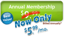 Introductory Offer for New Members - Annual Membership - $5.99/Month *Billed Annually
