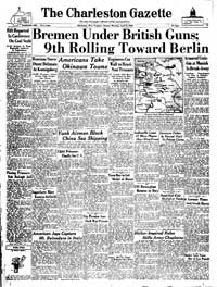 Bremen Under British Guns; 9th Rolling Toward Berlin