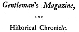 Gentlemans Magazine and Historical Chronicle