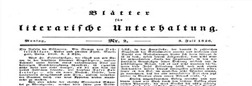 Blatter Fur Literarische Unterhaltung