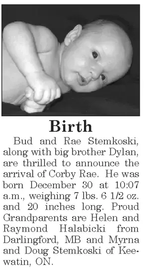 Birth Newspaper clipping from Feb 24, 2009 5637301