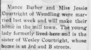 Marriage Newspaper clipping from Jan 11, 1923 5637417