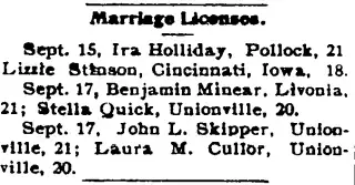 Marriage Newspaper clipping from Sep 21, 1910 5638910