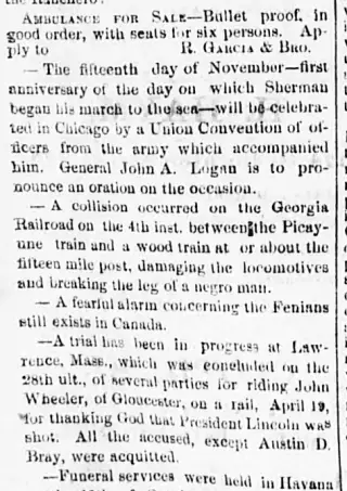 other Newspaper clipping from Nov 10, 1865 5639413