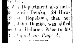 other Newspaper clipping from Nov 2, 1944 5641801