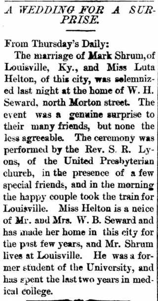 Marriage Newspaper clipping from Jun 16, 1893 5642438