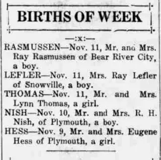 Birth Newspaper clipping from Nov 17, 1932 5646659