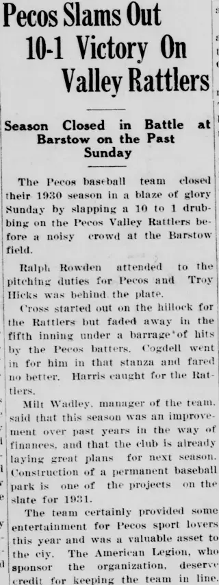 other Newspaper clipping from Sep 5, 1930 5647408