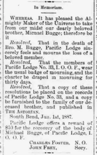 other Newspaper clipping from Jan 5, 1887 5651984