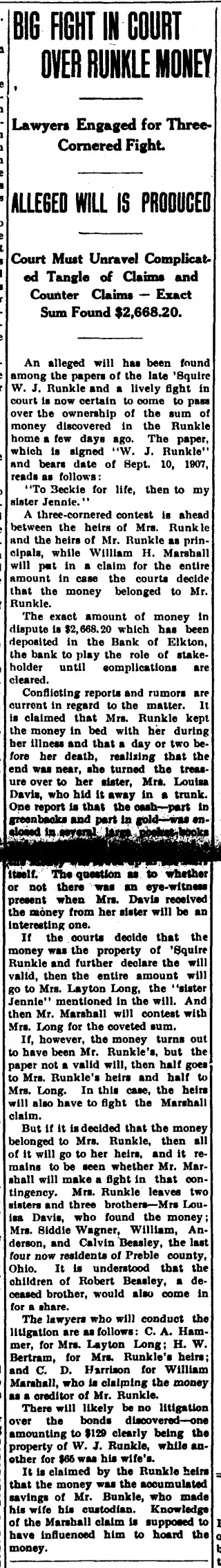 other Newspaper clipping from Jan 22, 1908 5655218