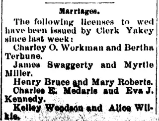 Marriage Newspaper clipping from Oct 20, 1899 5657466