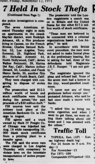 other Newspaper clipping from Nov 12, 1971 5658815