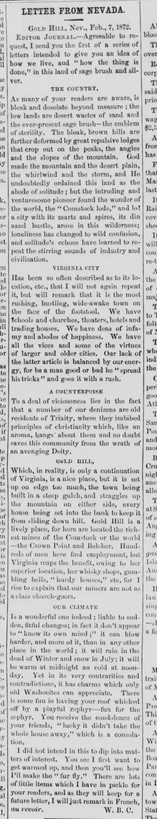 other Newspaper clipping from Feb 17, 1872 5663192