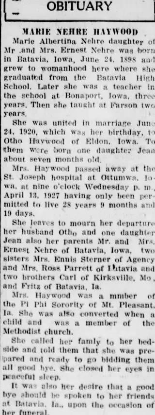 other Newspaper clipping from Apr 21, 1927 5666655