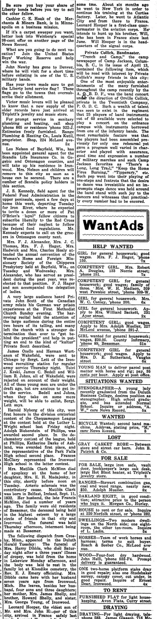 other Newspaper clipping from Apr 27, 1918 5667347