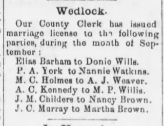 Marriage Newspaper clipping from Sep 30, 1882 5668289