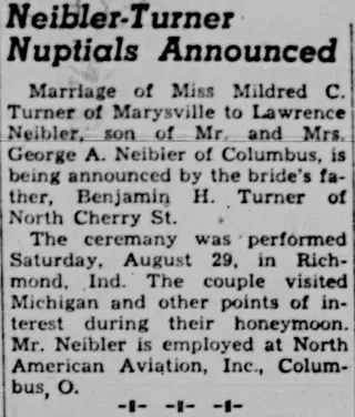 Marriage Newspaper clipping from Sep 22, 1953 5669138