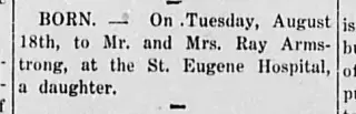 Birth Newspaper clipping from Aug 20, 1925 5672603