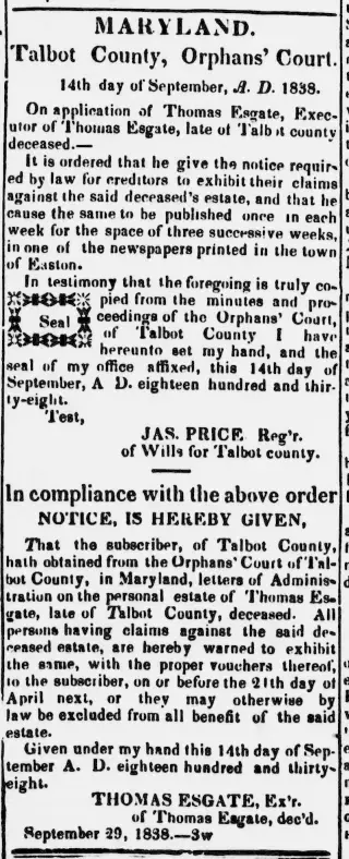 other Newspaper clipping from Oct 27, 1838 5675405