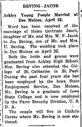 other Newspaper clipping from May 2, 1940 5676511