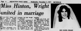 Marriage Newspaper clipping from Dec 7, 1977 5681235