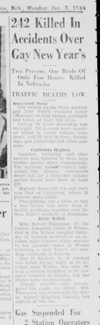 other Newspaper clipping from Jan 3, 1944 5683632