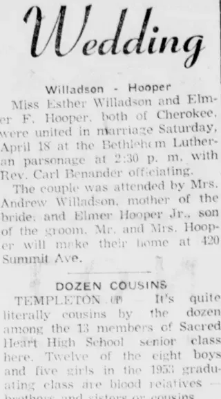 Marriage Newspaper clipping from Apr 23, 1953 5688080