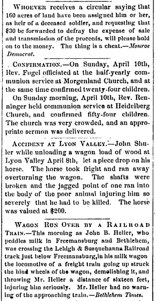 other Newspaper clipping from Apr 20, 1870 5691763