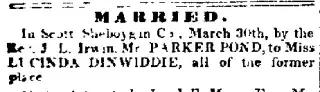 Marriage Newspaper clipping from Apr 6, 1850 5691801