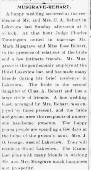 Marriage Newspaper clipping from Mar 20, 1902 5692562