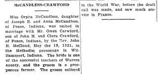 Marriage Newspaper clipping from May 26, 1921 5693644