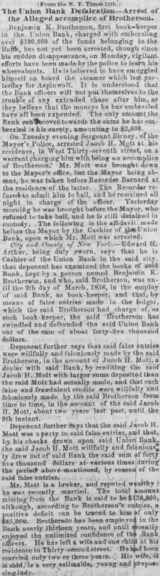 other Newspaper clipping from Mar 13, 1858 5693809