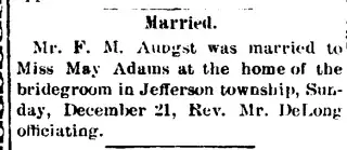 Marriage Newspaper clipping from Dec 22, 1902 5696002