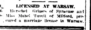 Marriage Newspaper clipping from Dec 12, 1921 5696427