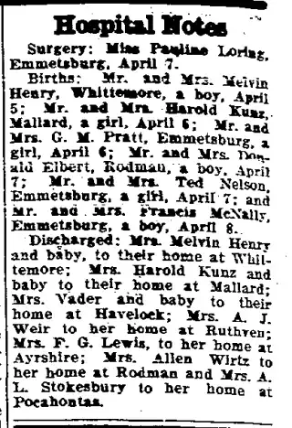 Birth Newspaper clipping from Apr 12, 1945 5699556