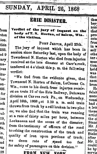 other Newspaper clipping from Apr 26, 1868 5699720