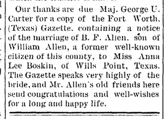 Marriage Newspaper clipping from Apr 14, 1886 5700400