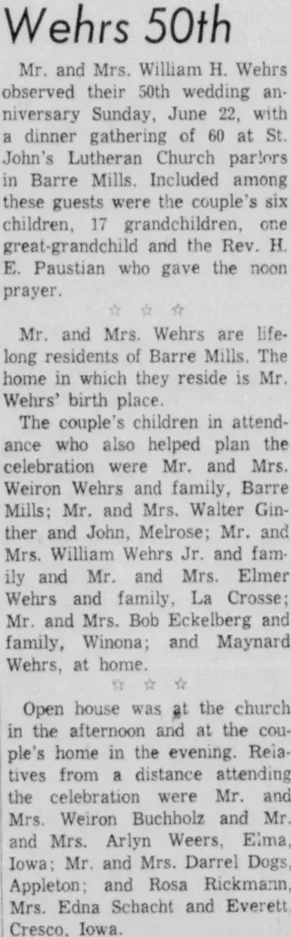 Anniversary Newspaper clipping from Jun 29, 1958 5700734