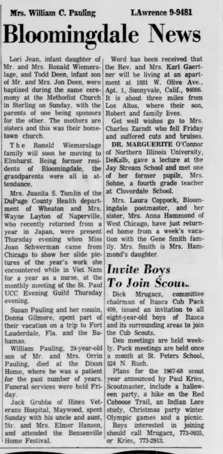 other Newspaper clipping from Sep 15, 1967 5701026