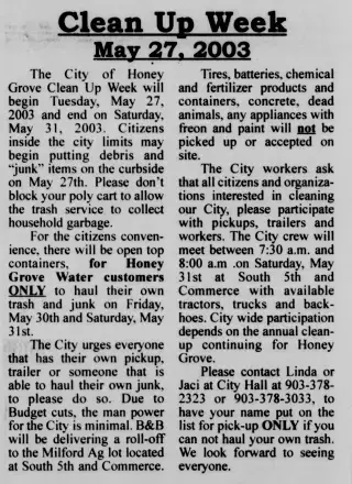 other Newspaper clipping from May 1, 2003 5701865