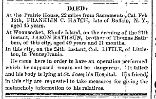 other Newspaper clipping from Mar 27, 1854 5702339