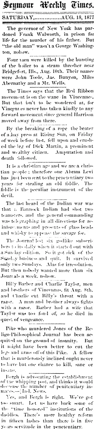 other Newspaper clipping from Aug 18, 1877 5702668