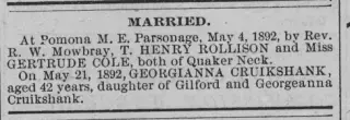 Marriage Newspaper clipping from May 28, 1892 5703950