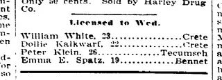 Marriage Newspaper clipping from Aug 17, 1900 5705356