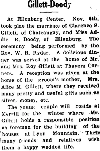 Marriage Newspaper clipping from Nov 19, 1926 5705385