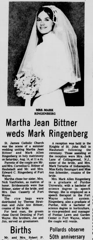 Marriage Newspaper clipping from Aug 23, 1976 5709712
