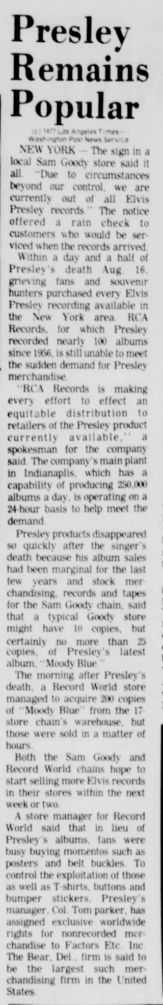 other Newspaper clipping from Aug 31, 1977 5710231
